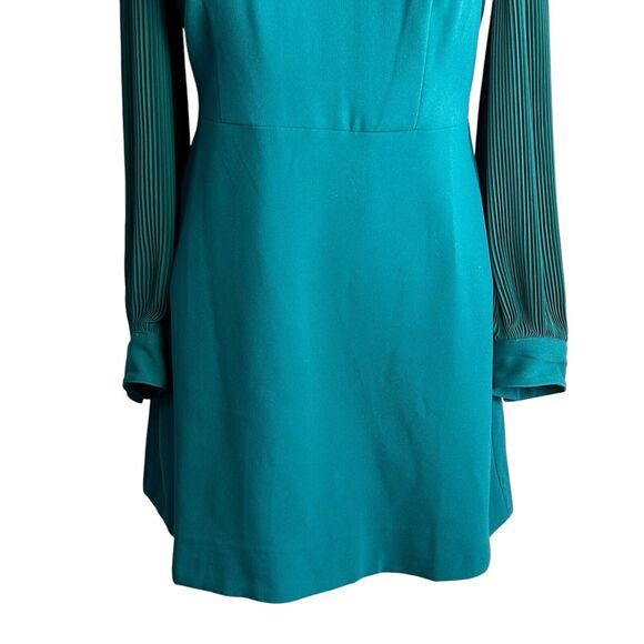 J. Crew Dress Womens 4 Green Foggia Crepe Pleated Sleeves Cocktail NWT $170 - Picture 5 of 11